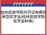 桂林旅游学院共开设有哪些类型奖学金(桂林旅游学院奖学金种类)