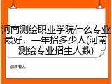河南测绘职业学院什么专业最好，一年招多少人(河南测绘专业招生人数)