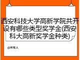 西安科技大学高新学院共开设有哪些类型奖学金(西安科大高新奖学金种类)