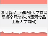 漯河食品工程职业大学官网是哪个网址多少(漯河食品工程大学官网)