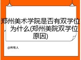 郑州美术学院是否有双学位，为什么(郑州美院双学位原因)