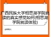 广西民族大学相思湖学院就读的真实感觉如何(相思湖学院就读体验)