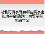 湖北商贸学院有哪些奖学金和助学金呢(湖北商贸学院奖助学金)