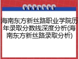 海南东方新丝路职业学院历年录取分数线深度分析(海南东方新丝路录取分析)