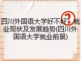 四川外国语大学好不好，就业现状及发展趋势(四川外国语大学就业前景)