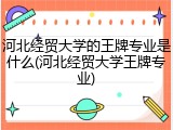 河北经贸大学的王牌专业是什么(河北经贸大学王牌专业)