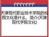 天津现代职业技术学院的校园文化是什么，简介(天津现代学院文化)