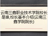 云南三鑫职业技术学院校长是谁,校长基本介绍(云南三鑫学院院长)