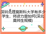 深圳北理莫斯科大学有多少学生，师资力量如何(深北莫师生规模)