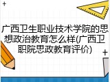 广西卫生职业技术学院的思想政治教育怎么样(广西卫职院思政教育评价)