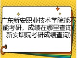 广东新安职业技术学院能不能考研，成绩在哪里查询(新安职院考研成绩查询)