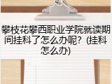 攀枝花攀西职业学院就读期间挂科了怎么办呢？(挂科怎么办)
