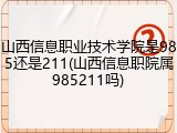 山西信息职业技术学院是985还是211(山西信息职院属985211吗)