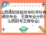 山西省财政税务专科学校有哪些专业，王牌专业分析(山西财专王牌专业)