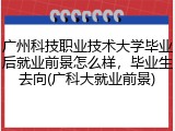 广州科技职业技术大学毕业后就业前景怎么样，毕业生去向(广科大就业前景)