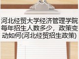 河北经贸大学经济管理学院每年招生人数多少，政策变动如何(河北经贸招生政策)