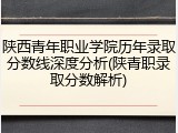 陕西青年职业学院历年录取分数线深度分析(陕青职录取分数解析)