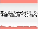 重庆理工大学学校简介，校史概述(重庆理工校史简介)