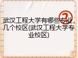 武汉工程大学有哪些专业，几个校区(武汉工程大学专业校区)