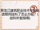 黑龙江建筑职业技术学院就读期间挂科了怎么办呢？(挂科补救指南)