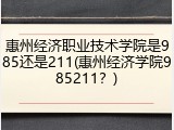 惠州经济职业技术学院是985还是211(惠州经济学院985211？)