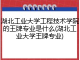 湖北工业大学工程技术学院的王牌专业是什么(湖北工业大学王牌专业)