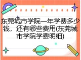 东莞城市学院一年学费多少钱，还有哪些费用(东莞城市学院学费明细)