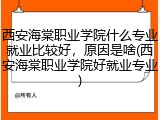 西安海棠职业学院什么专业就业比较好，原因是啥(西安海棠职业学院好就业专业)