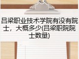 吕梁职业技术学院有没有院士，大概多少(吕梁职院院士数量)