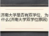 济南大学是否有双学位，为什么(济南大学双学位原因)