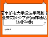 南京邮电大学通达学院到毕业要花多少学费(南邮通达毕业学费)
