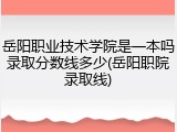 岳阳职业技术学院是一本吗录取分数线多少(岳阳职院录取线)