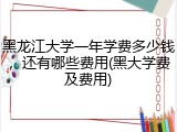 黑龙江大学一年学费多少钱，还有哪些费用(黑大学费及费用)