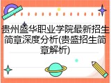贵州盛华职业学院最新招生简章深度分析(贵盛招生简章解析)