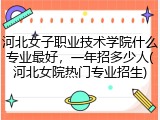 河北女子职业技术学院什么专业最好，一年招多少人(河北女院热门专业招生)