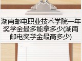 湖南邮电职业技术学院一年奖学金最多能拿多少(湖南邮电奖学金最高多少)