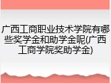 广西工商职业技术学院有哪些奖学金和助学金呢(广西工商学院奖助学金)