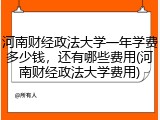 河南财经政法大学一年学费多少钱，还有哪些费用(河南财经政法大学费用)