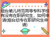 烟台幼儿师范高等专科学校有没有在职研究生，如何申请(烟台幼专在职研究生申请)