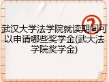 武汉大学法学院就读期间可以申请哪些奖学金(武大法学院奖学金)
