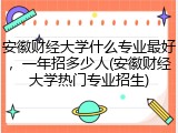 安徽财经大学什么专业最好，一年招多少人(安徽财经大学热门专业招生)