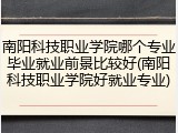 南阳科技职业学院哪个专业毕业就业前景比较好(南阳科技职业学院好就业专业)