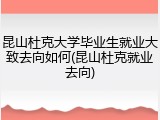 昆山杜克大学毕业生就业大致去向如何(昆山杜克就业去向)