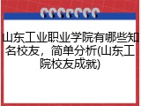 山东工业职业学院有哪些知名校友，简单分析(山东工院校友成就)