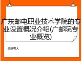 广东邮电职业技术学院的专业设置概况介绍(广邮院专业概览)