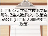 江西师范大学科学技术学院每年招生人数多少，政策变动如何(江西师大科院招生政策)