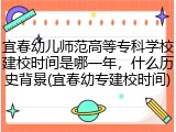 宜春幼儿师范高等专科学校建校时间是哪一年，什么历史背景(宜春幼专建校时间)