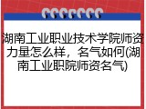 湖南工业职业技术学院师资力量怎么样，名气如何(湖南工业职院师资名气)