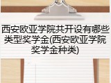 西安欧亚学院共开设有哪些类型奖学金(西安欧亚学院奖学金种类)
