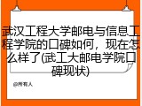 武汉工程大学邮电与信息工程学院的口碑如何，现在怎么样了(武工大邮电学院口碑现状)